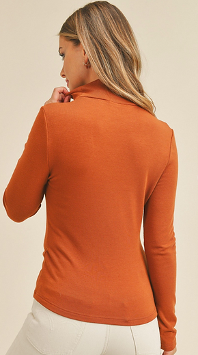 Aurelia Turtleneck - Andromeda Orange Printed Long Sleeve